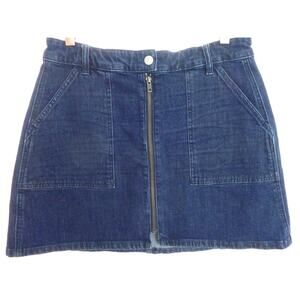 Madewell Denim Jean Skirt Size 29 Front Zipper Denim Utility Zip Skirt